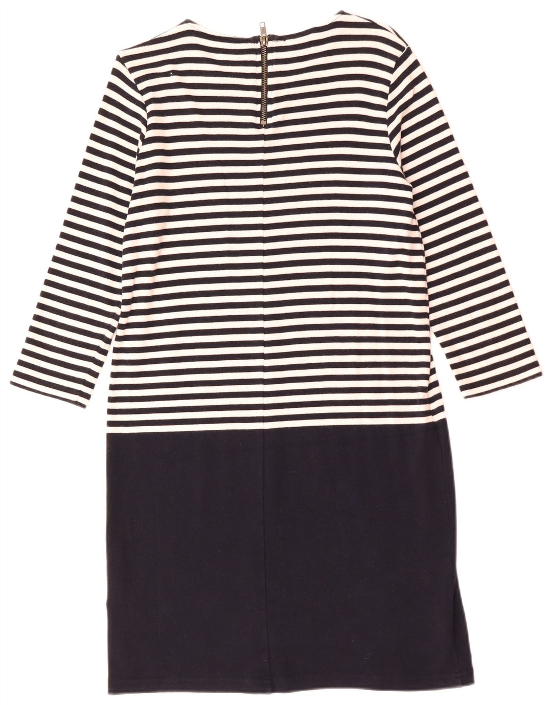 Hobbs Robe droite à manches 3/4 pour femme UK 12 en coton rayé noir moyen