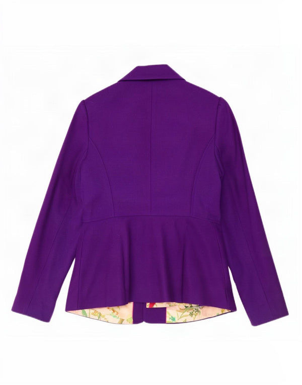 Ted Baker Veste Blazer Femme Taille 3 Laine Violet Moyen