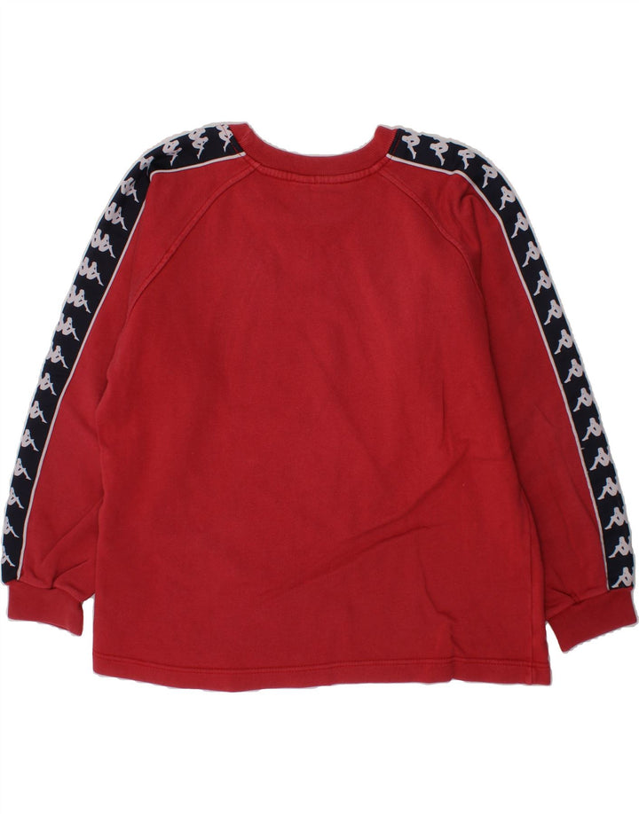 KAPPA Boys Graphic Sweatshirt Jumper 9-10 Years Large Red Cotton Vintage Kappa and Second-Hand Kappa from Messina Hembry 