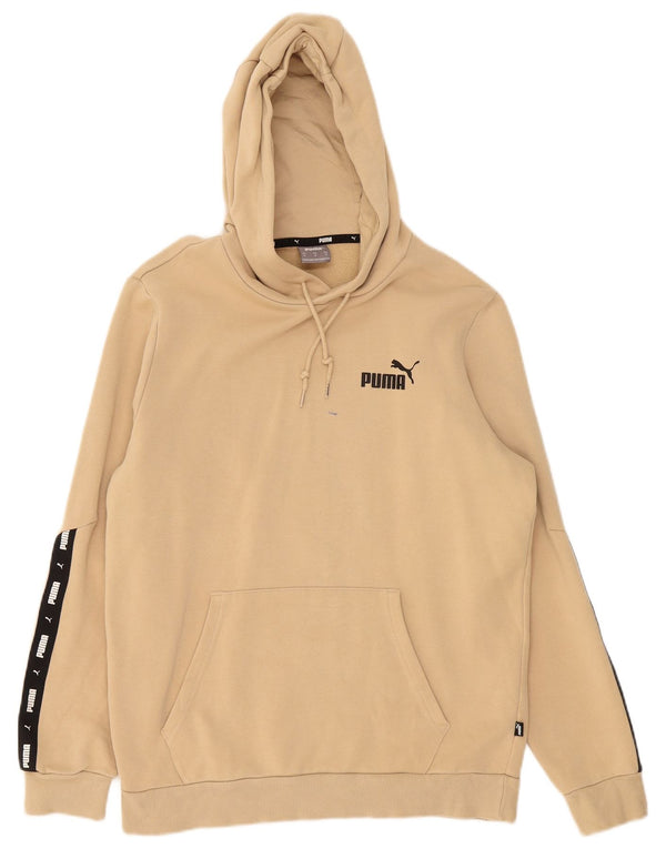 Puma Pull à capuche graphique pour femme UK 14 Coton color block beige moyen