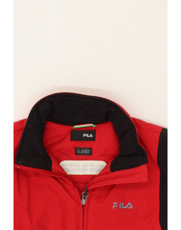 FILA Womens Windbreaker Jacket UK 8 Small Red Polyamide Vintage Fila and Second-Hand Fila from Messina Hembry 