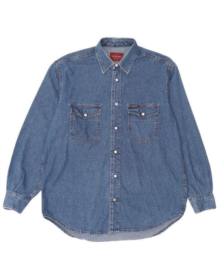 Carrera Chemise en jean pour homme Taille 39/40 Bleu moyen Coton