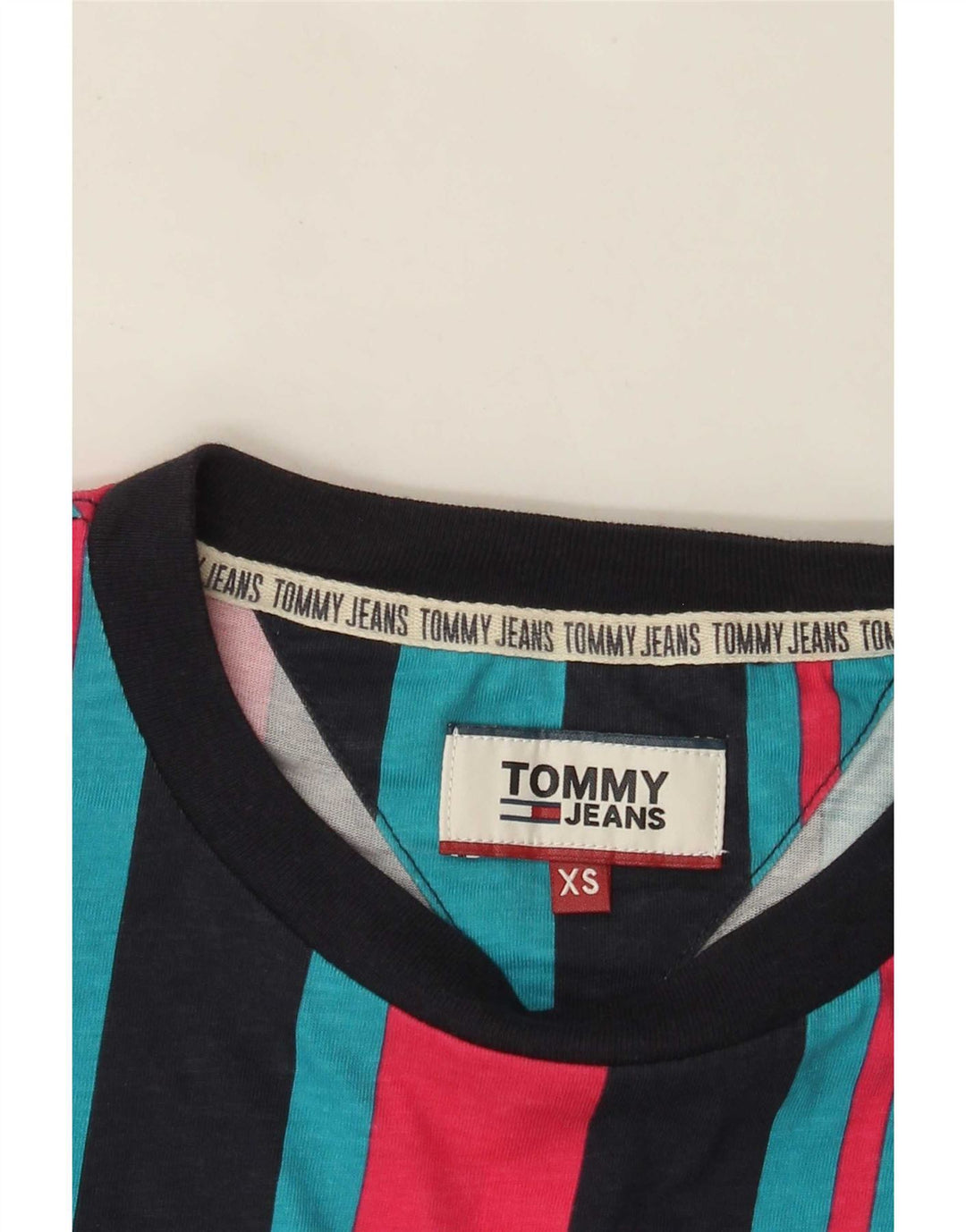 Tommy Hilfiger T-Shirt Top XS Multicolore Rayé Homme