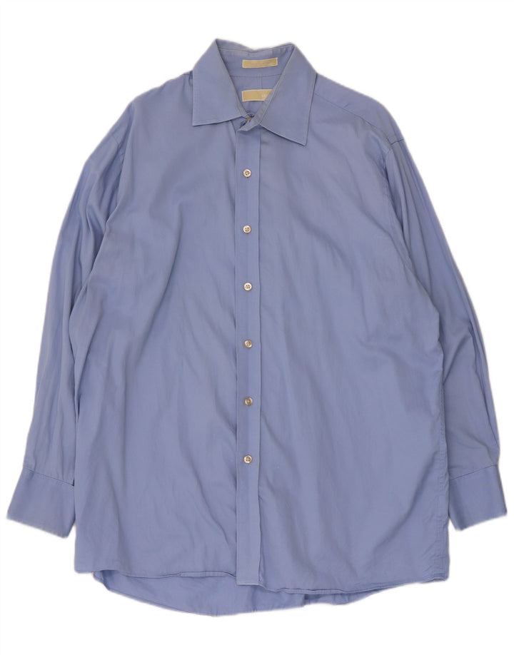 Michael Kors Chemise Homme Taille 16 1/2 Grand Coton Bleu