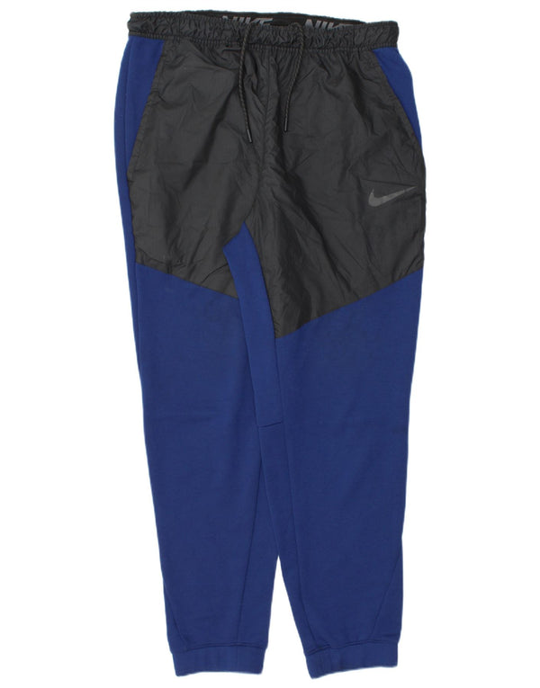 Nike Pantalon de survêtement pour homme Pantalon de jogging Large Bleu Colorblock Polyester