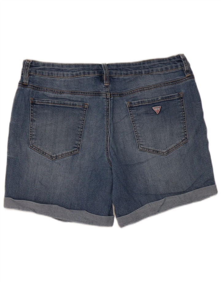Guess Short En Jean Taille Basse W31 Femme Bleu Moyen Coton