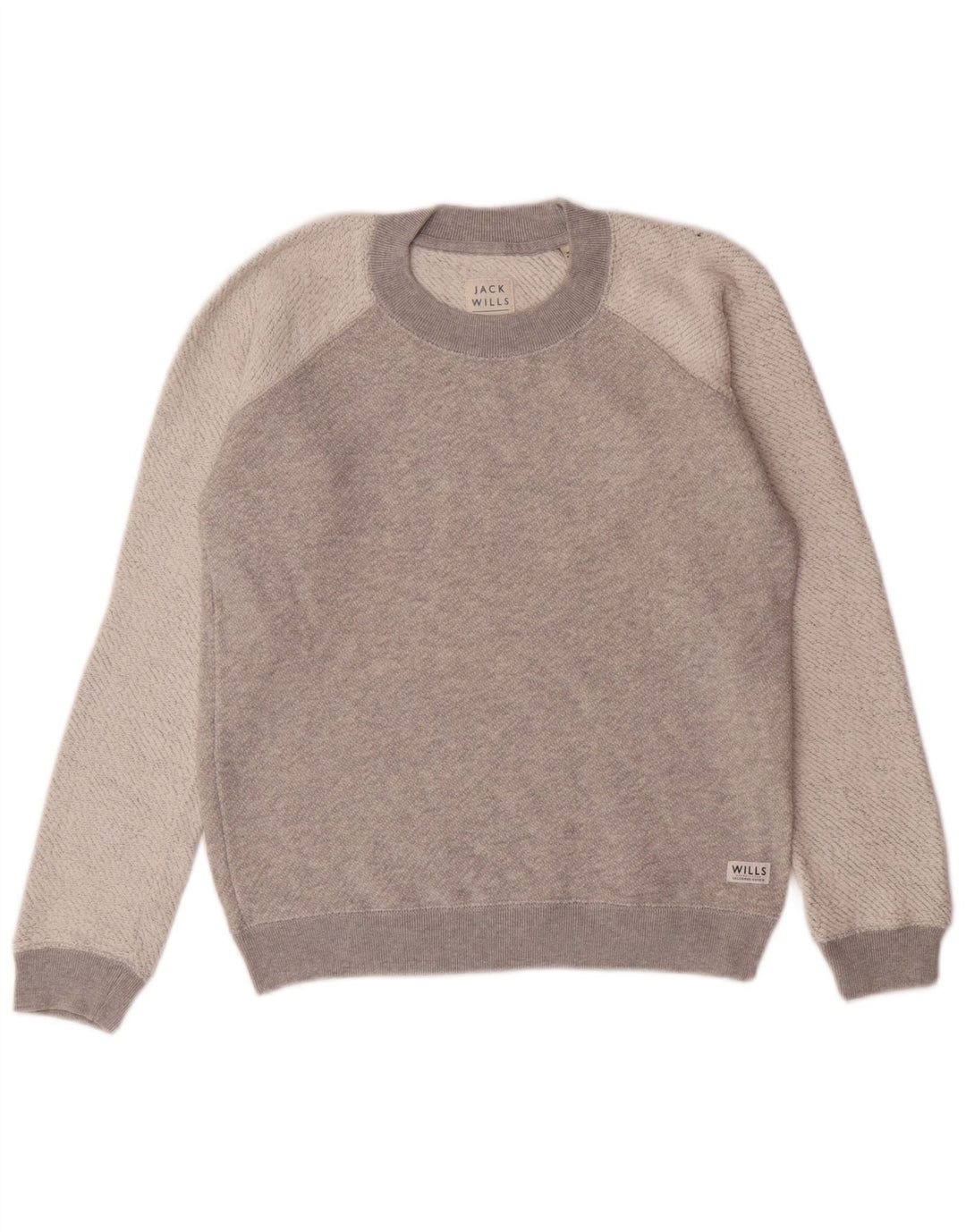 JACK WILLS Sweat-shirt pour femme UK 6 XS Gris Colorblock Coton