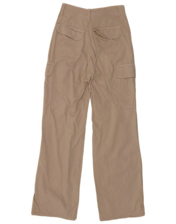 Zara Pantalon cargo taille haute jambe large pour femme EU 32 2XS W22 L29 Beige