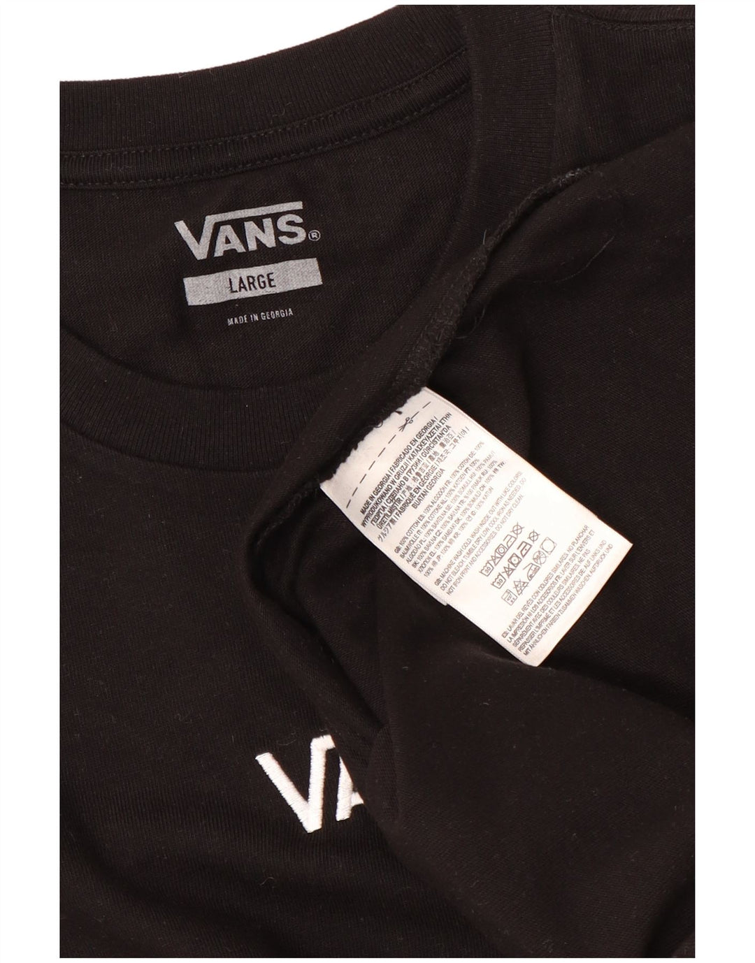 Vans T-Shirt Homme Haut Large Noir Coton