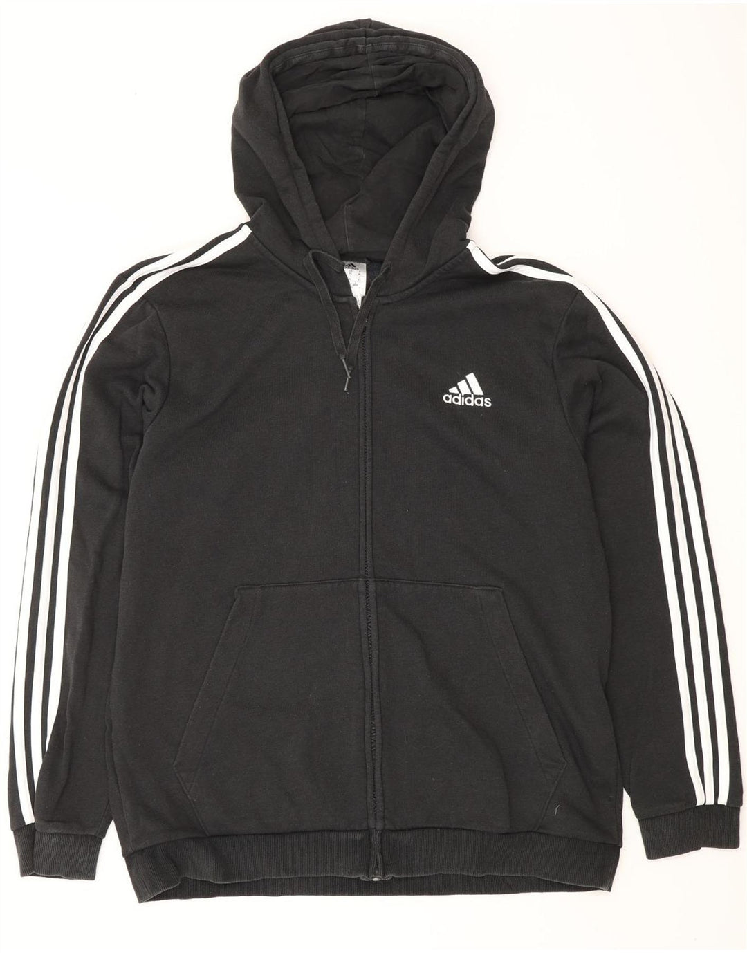 ADIDAS Pull à capuche zippé pour homme XL en coton noir