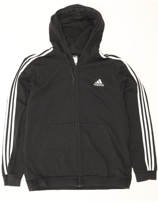ADIDAS Pull à capuche zippé pour homme XL en coton noir