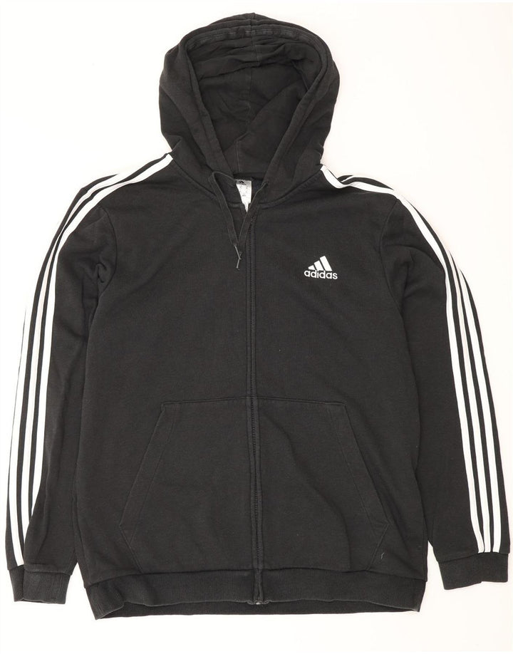 ADIDAS Pull à capuche zippé pour homme XL en coton noir