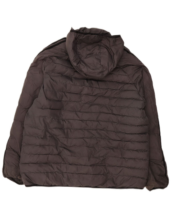 Adidas Veste rembourrée à capuche pour homme UK 42 XL Gris Polyester