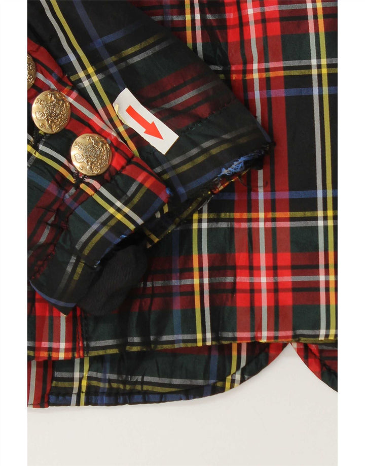 Germano Zama Veste Blazer Femme UK 12 Medium Multicolore Plaid Acétate
