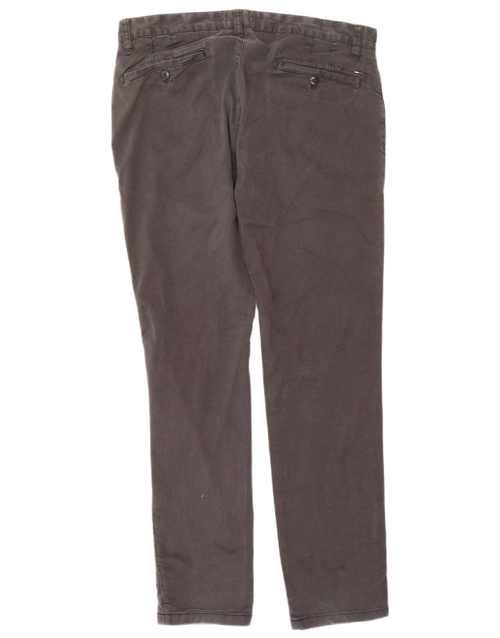 TOMMY HILFIGER Pantalon Chino Droit Homme W33 L32 Gris Coton