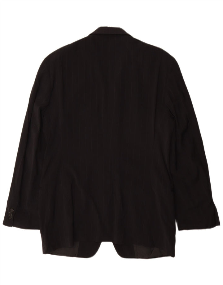 Emporio Armani Veste blazer à 3 boutons pour homme IT 48 à rayures noires moyennes