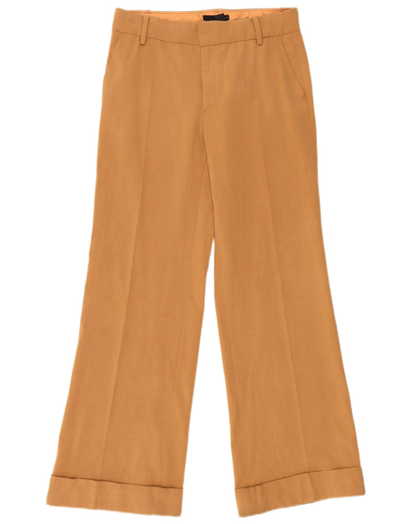 Zara Pantalon décontracté à jambe large pour femme EU 38 Small W28 L31 Beige