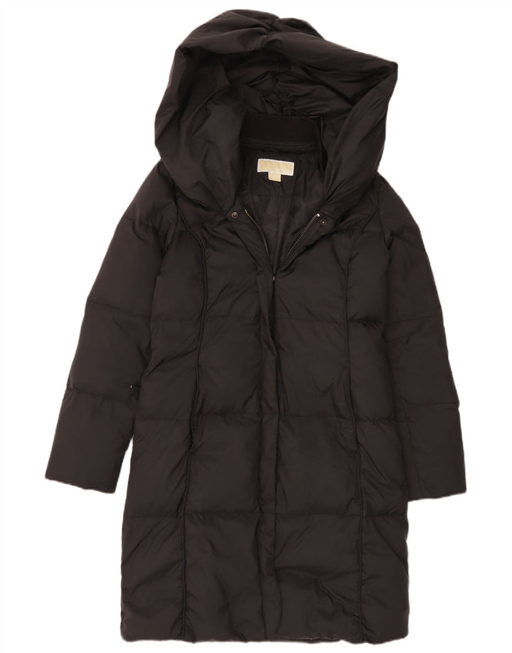 Michael Kors Manteau rembourré surdimensionné à capuche pour femme UK 6 XS Noir Polyester