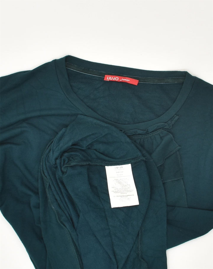 LIU JO Girls Top Long Sleeve 15-16 Years Green Viscose | Vintage Liu Jo | Thrift | Second-Hand Liu Jo | Used Clothing | Messina Hembry 