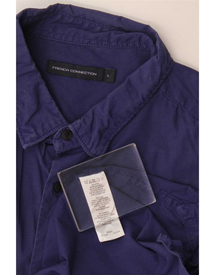 French Connection Chemise Slim Fit Homme Bleu Marine Coton