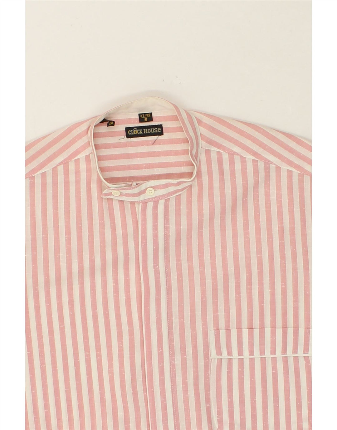 CLOCK HOUSE Mens Short Sleeve Shirt Small Pink Striped Polyester Vintage CLOCK HOUSE and Second-Hand CLOCK HOUSE from Messina Hembry 