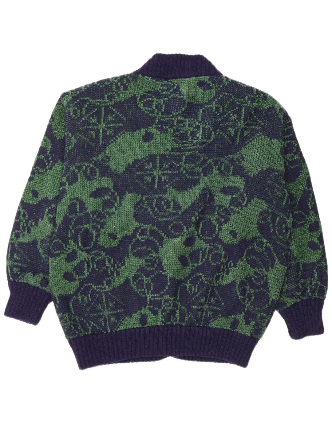 Marzia Pull Cardigan Homme 2XL Bleu Marine Géométrique