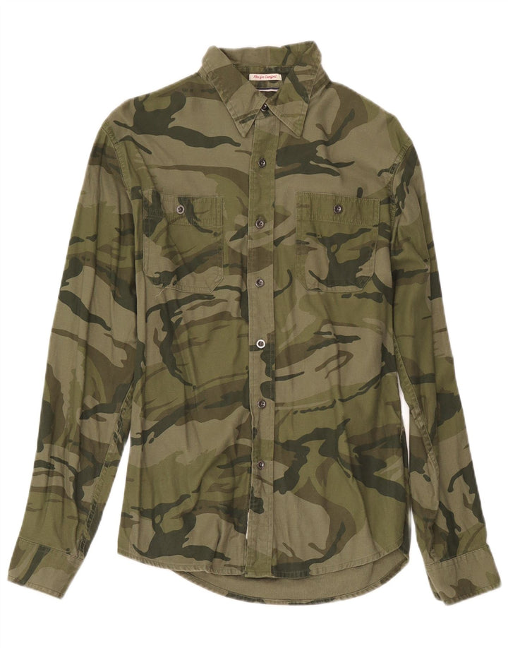 Wrangler Chemise Homme Petit Kaki Camouflage Coton
