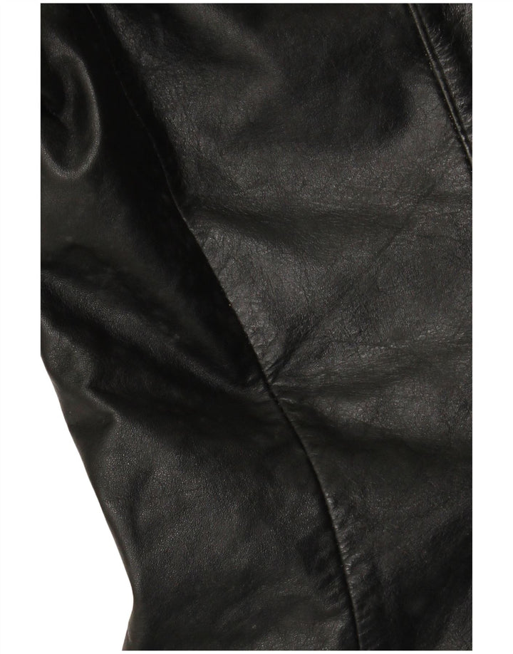 VINTAGE Veste en cuir homme UK 38 Moyen Noir