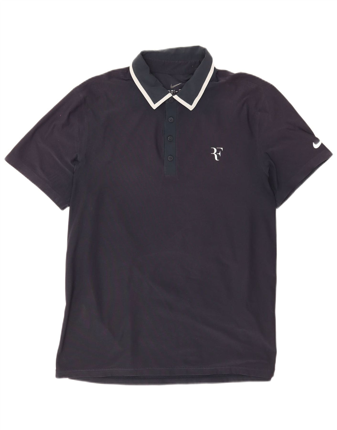 Nike Polo Dri Fit pour homme en polyester bleu marine Taille L