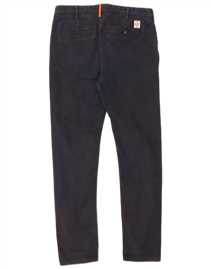 Superdry Pantalon Chino Slim Fit Homme Moyen W32 L30 Bleu Marine Coton