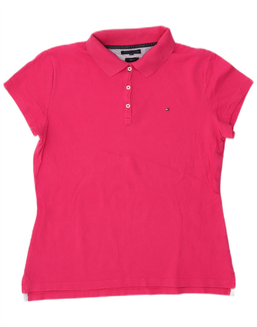 TOMMY HILFIGER Polo Slim Fit pour Femme UK 20 2XL Coton Rose