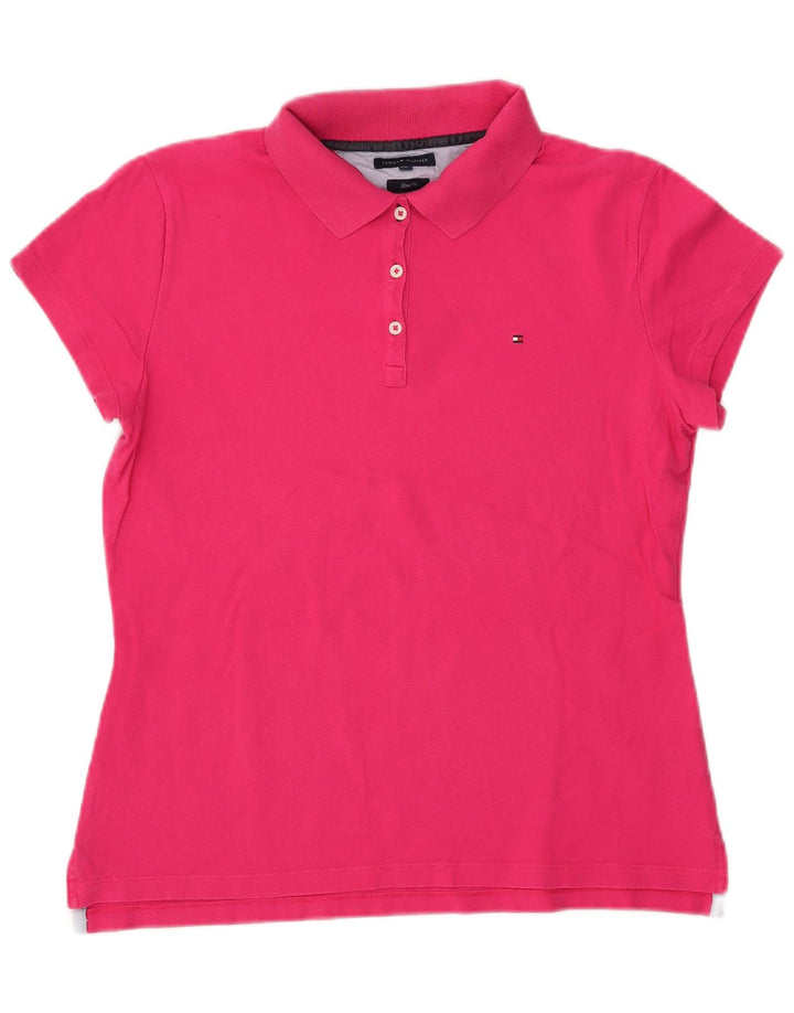 TOMMY HILFIGER Polo Slim Fit pour Femme UK 20 2XL Coton Rose
