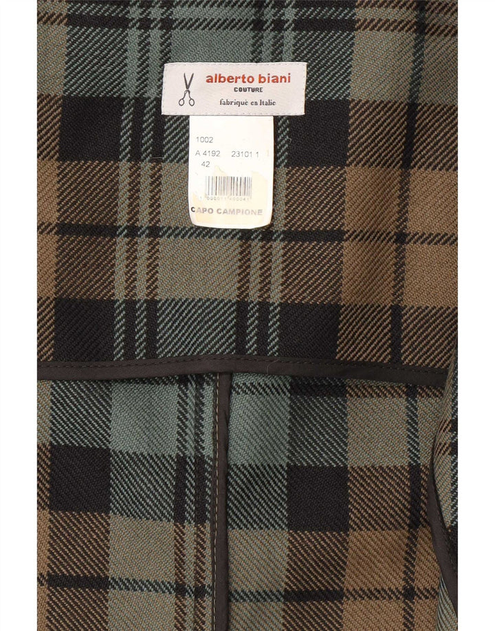 Manteau croisé pour femmes Alberto Biani IT 42 Medium Vert à carreaux