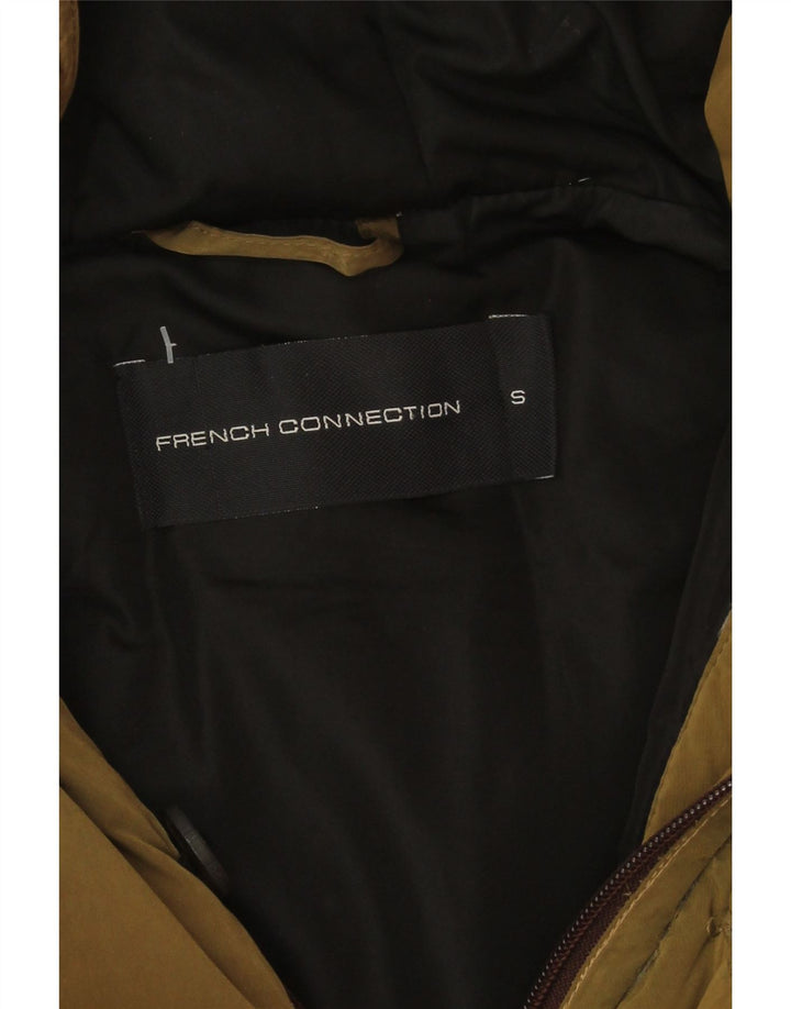 French Connection Veste matelassée à capuche pour homme UK 36 Small Kaki Polyester