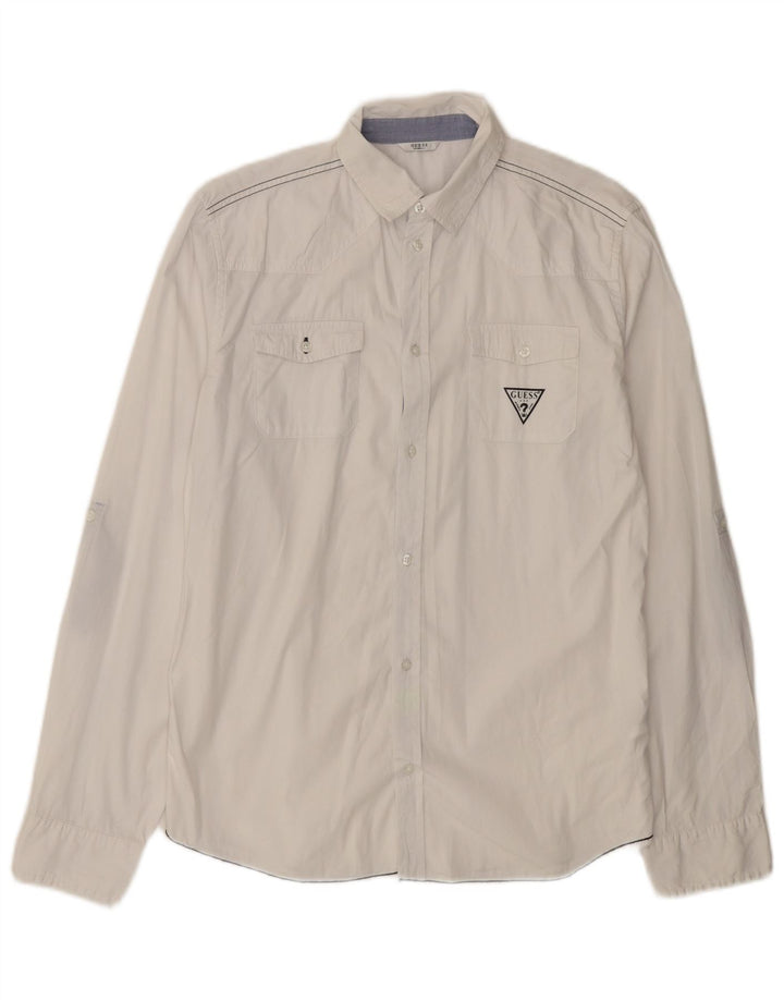 Guess Chemise Femme UK 16 Large Blanc Coton