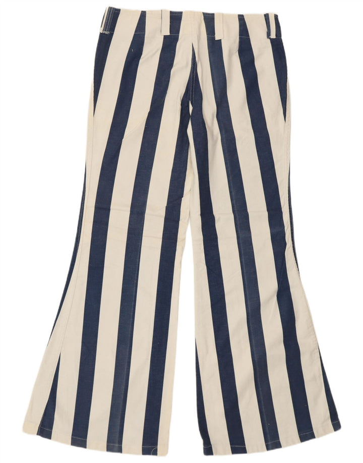 VINTAGE Pantalon décontracté taille haute pour femme IT 48 XL W34 L31 Bleu Rétro