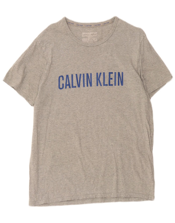 Calvin Klein T-shirt graphique pour hommes, grand, gris, coton