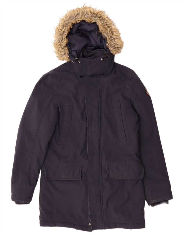 Napapijri Parka à capuche pour homme UK 36 Small Bleu marine Polyamide