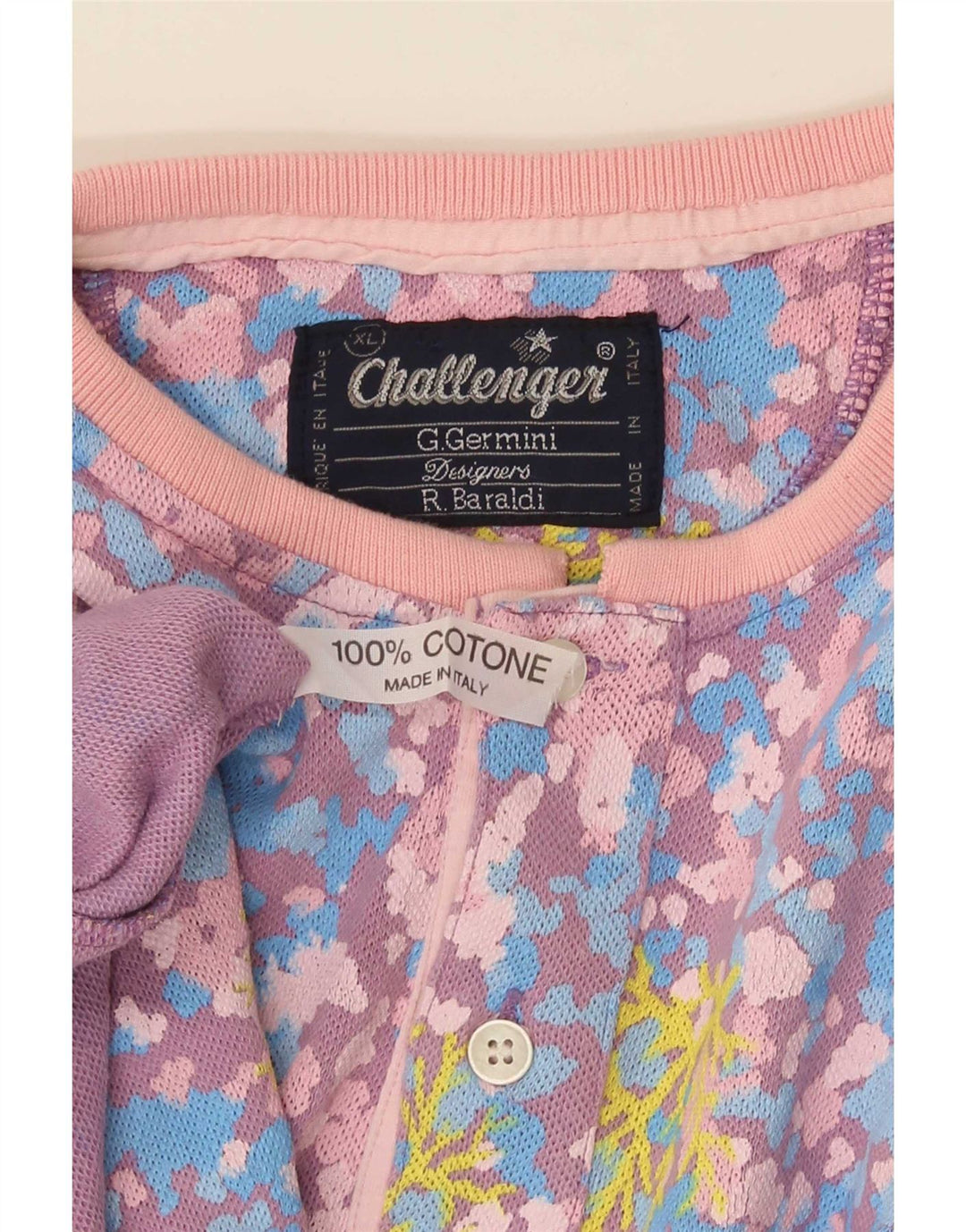 Challenger T-Shirt Homme Top XL Coton Floral Multicolore