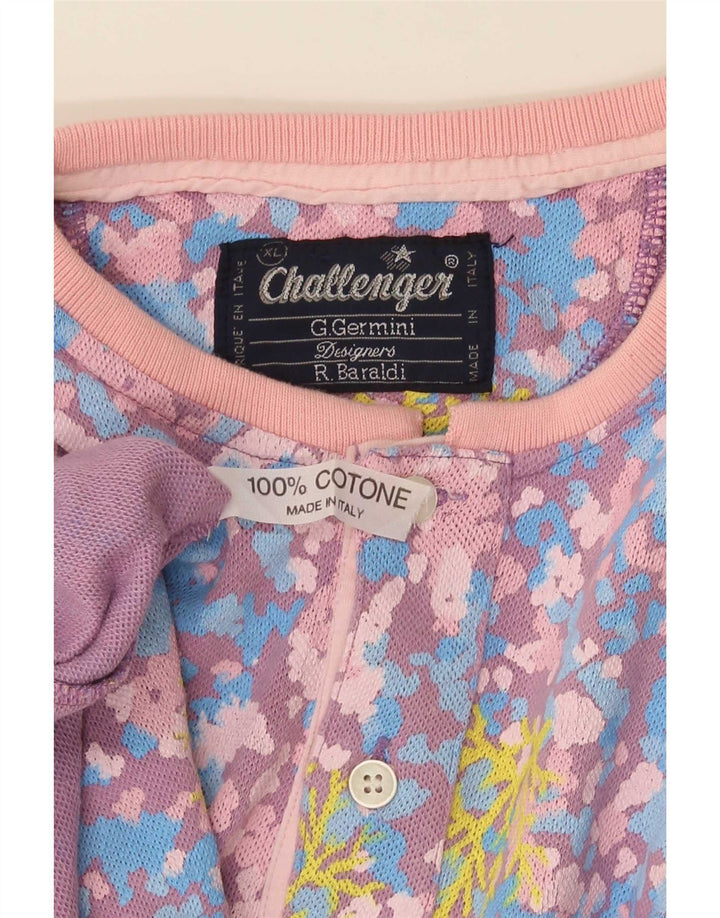 Challenger T-Shirt Homme Top XL Coton Floral Multicolore