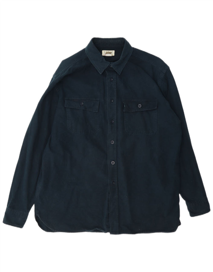 L.L.Bean Chemise Regular Fit pour Homme en Coton Bleu Marine Large