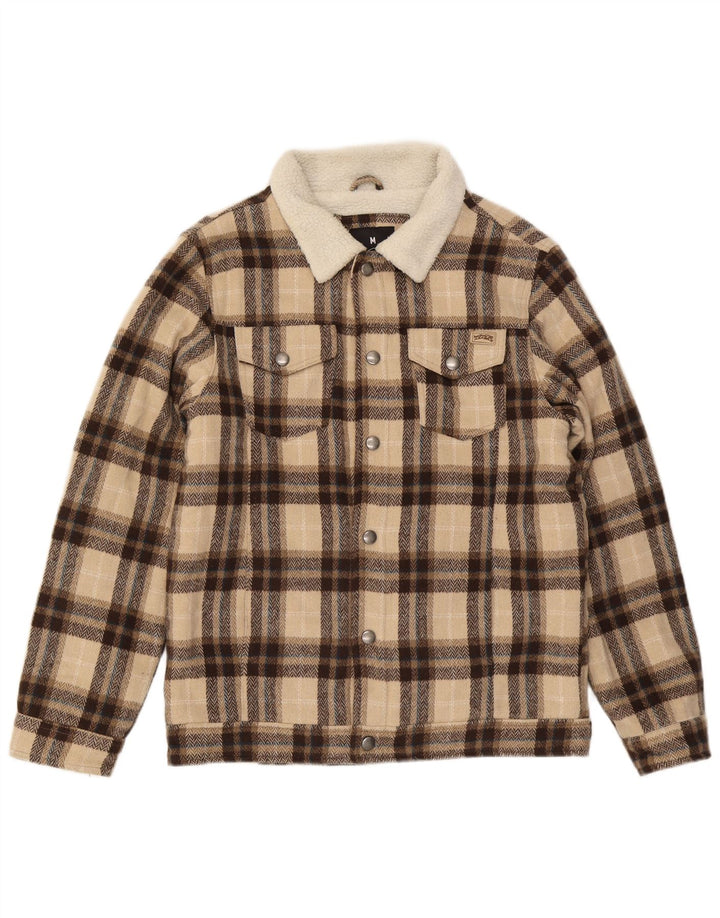 veste Sherpa homme vintage UK 38 Polyester à carreaux beige moyen