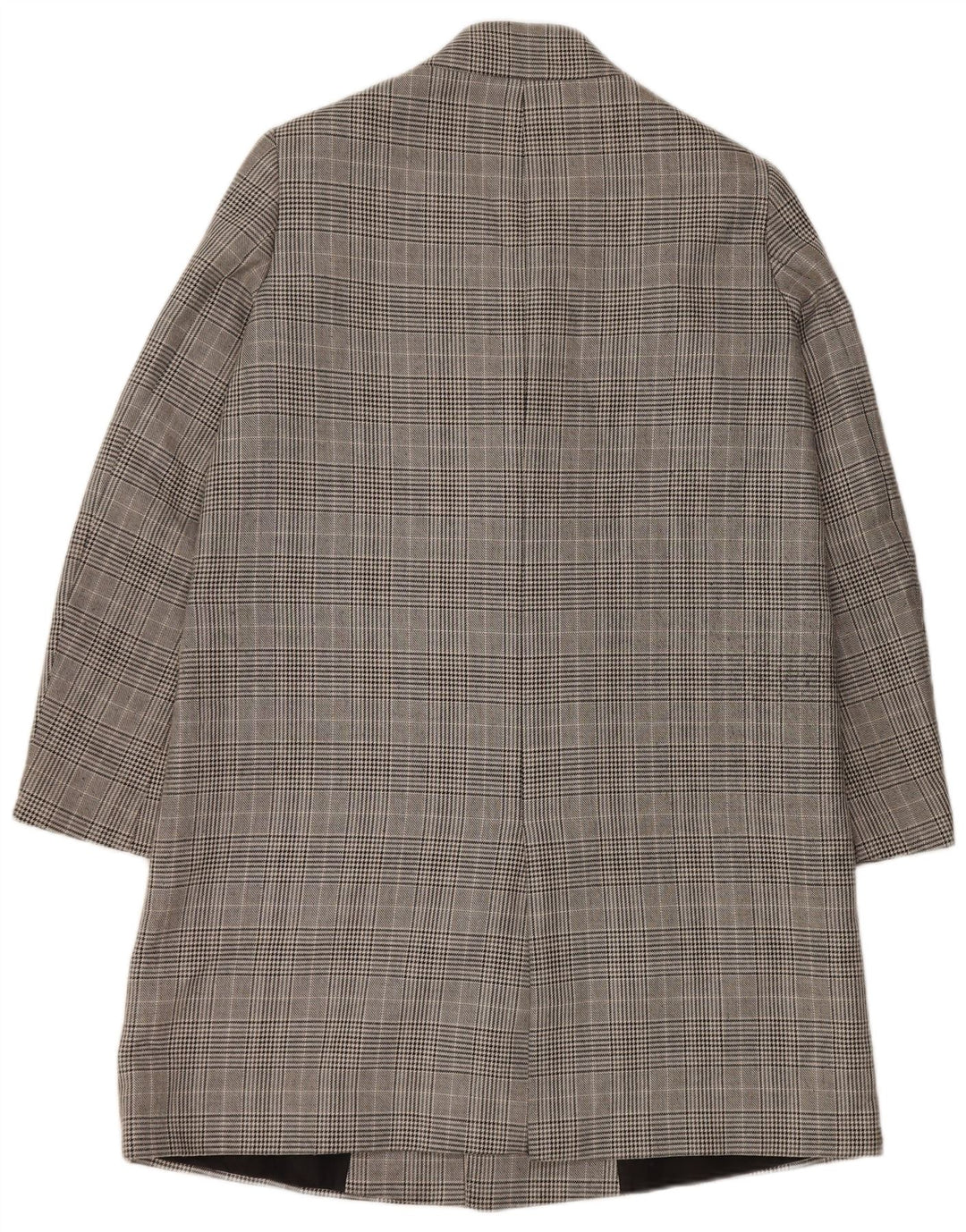 Zara Manteau croisé pour femme UK 16 Grand gris à carreaux en polyester