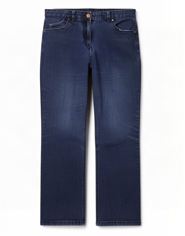 Marks & Spencer Jean droit classique pour femme UK 12 Medium W30 L27 Bleu