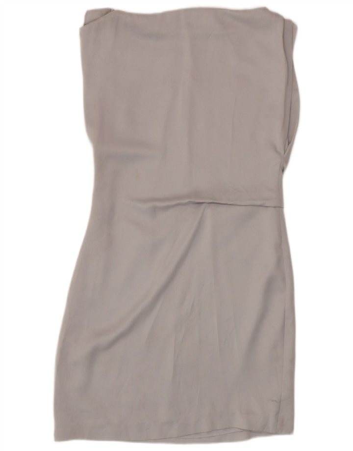 Reiss Robe fourreau sans manches pour femme UK 42 Gris moyen Polyester
