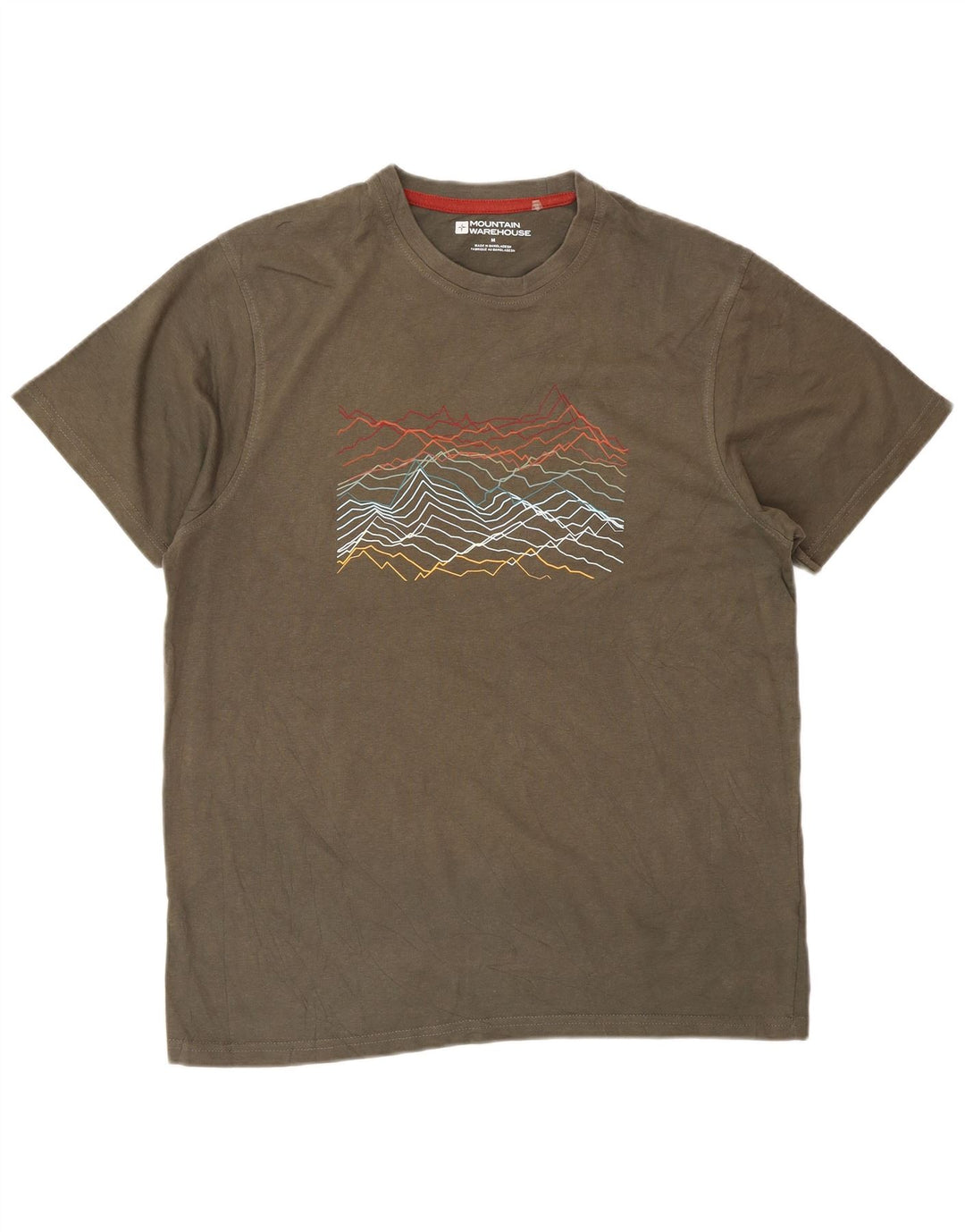 Mountain Warehouse T-Shirt Graphique Homme Kaki Moyen Coton