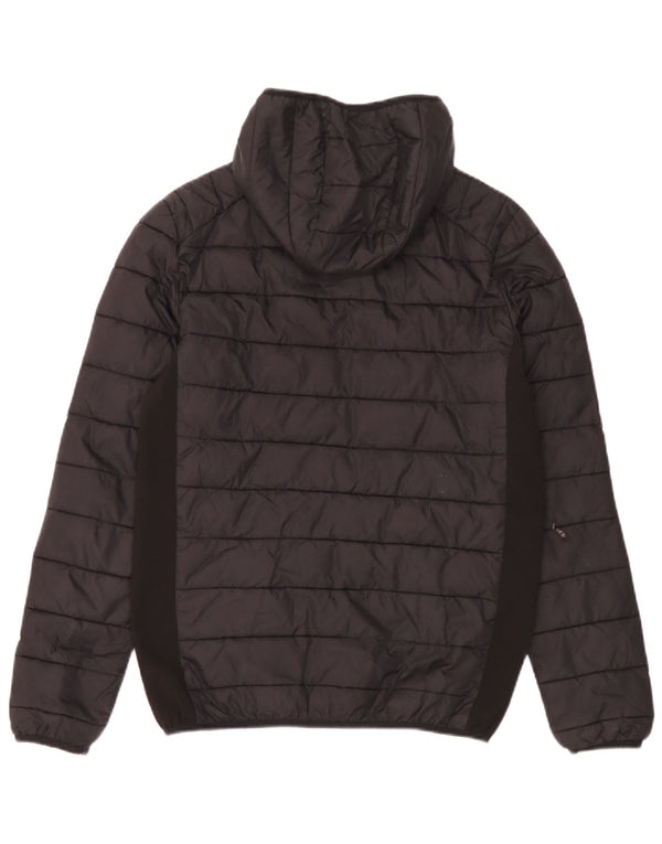 Ellesse Veste matelassée à capuche pour homme UK 36 Small Noir Nylon