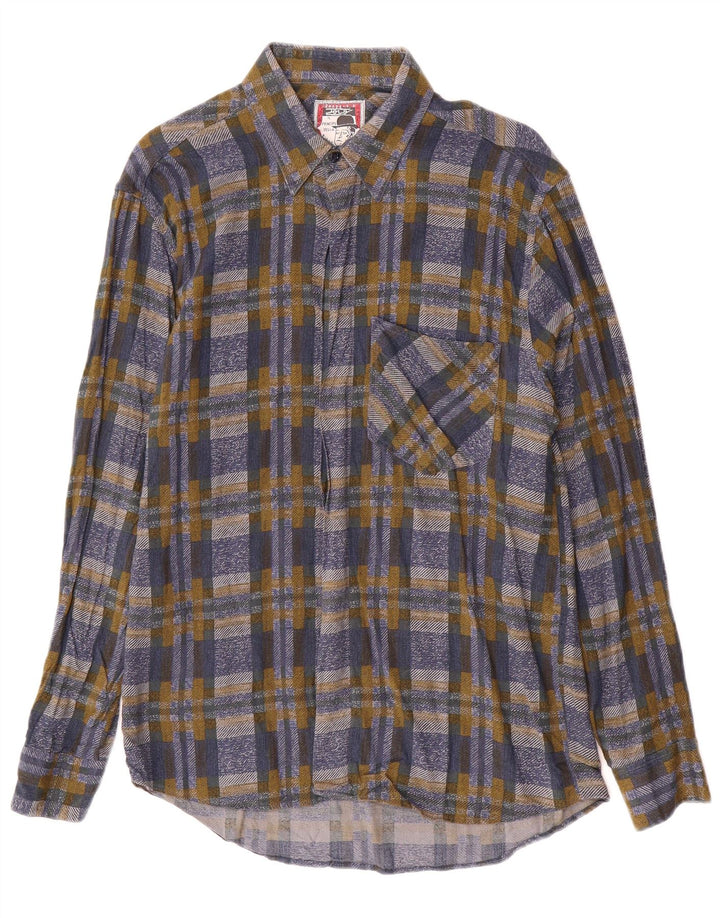 AZZURRA Chemise Flanelle Homme Carreaux Multicolores Moyens Viscose