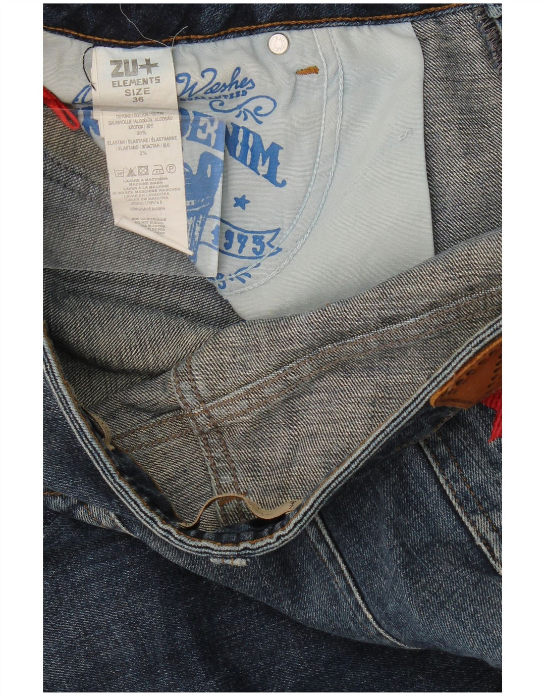 Zu Elements Jean Super Slim Homme W36 L34 Bleu Coton