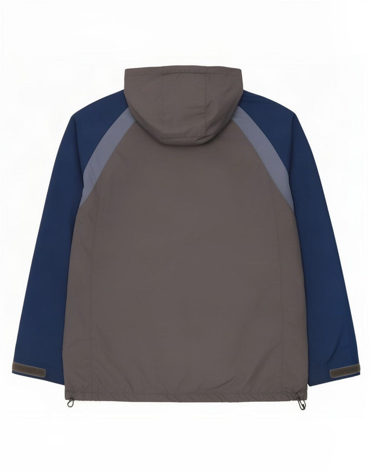 Fat Face Veste de pluie à capuche pour homme UK 42 XL Gris Colorblock Polyester